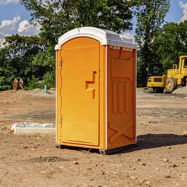 how often are the porta potties cleaned and serviced during a rental period in Ashley